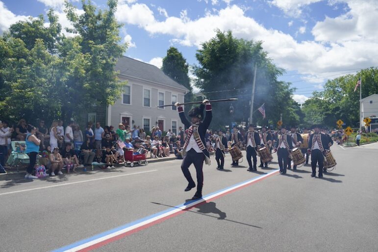 [CREDIT: Laura Paton] The Kentish Guards march during the 2024 Gaspee Days Parade June 8.