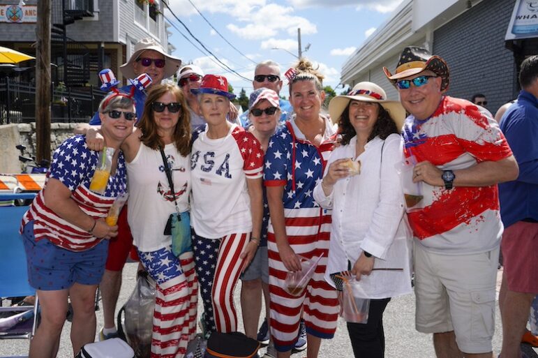 [CREDIT: Laura Paton] The Gubata family shows off their patriotic spirit in style as they watch the 2024 Gaspee Days Parade June 8.