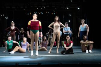 [CREDIT: Michael Derr]Diana (Erica Perez-Gotay) and Sheila (Kallie Takahashi) in front, standing, in in TBTS's 'A Chorus Line'.