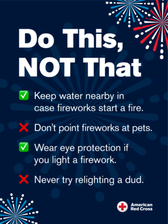 [CREDIT: Red Cross] The Red Cross has Fourth of July safety tips for fireworks.