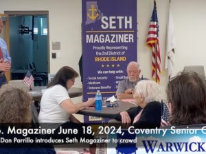 [CREDIT: Rob Borkowski] Congressman Seth Magaziner visited Coventry Senior Center June 18. He was shown around the building by Director Bob Robillard and Town Manager Dan Parrillo.