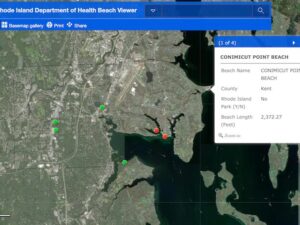 [CREDIT: RIDOH] RIDOH announced three Warwick Beaches closed due to high bacteria counts as well as beaches at Bristol Town Beach; Warren Town Beach; and Sandy Point Beach in Portsmouth are also closed due to high bacteria counts.