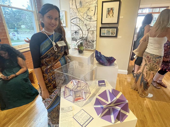 [CREDIT: Rob Borkowwski] Santrupy Das, with her piece in WCFA's annual Art Educators Exhibit.