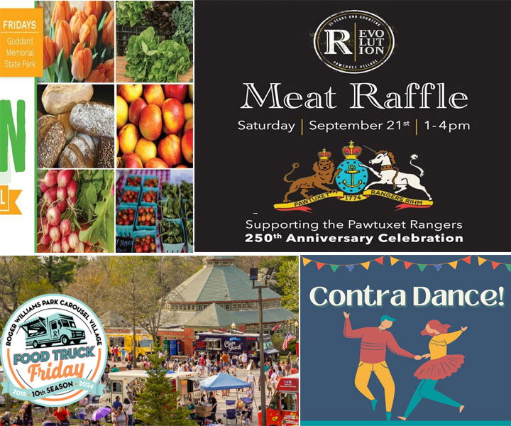 Warwick weekend events include a meat raffle. contra dancing and a paint your pet event with proceed aiding Road Home resce.