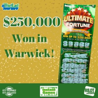 [CREDIT: RI Lottery] A Warwick Woman won $250K on a scratch ticket in the latest news from the RI Lottery.