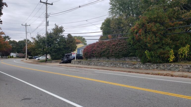 [CREDIT: Mary Carlos] Police have charged the driver in an 109 Hopkins Hill Road DUI crash Oct. 12 into two parked vehicles.