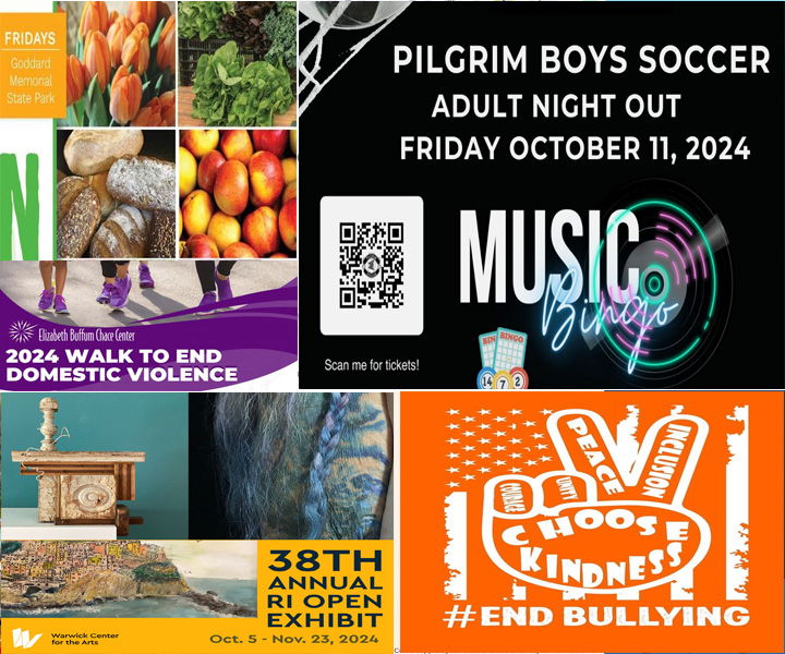 [CREDIT: WP Composite] Warwick weekend events this week include the final Friday farmers market, a night out fundraiser for boys soccer and two walks to end bullying and domestic violence.