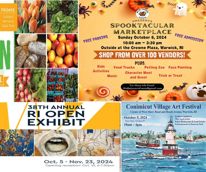 [WP Composite] This roundup of Warwick Weekend events includes an art exhibit, art festival and a spooktacular fair at Crowne Plaza.