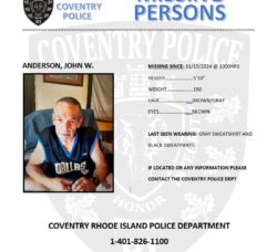 [CREDIT: CPD] Coventry Police ask the public to help them search for missing person John Anderson, last seen leaving his home on foot Nov. 19.