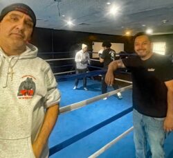 [CREDIT: Rob Borkowski] From left, Harvey Emery, Miguel Cruz, Abraham and George Ceron at Warwick Hard Knocks boxing gym's grand opening Saturday, Nov. 23.