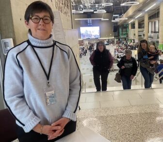 [CREDIT: Rob Borkowski] At the Three Ladies Craft show Friday and Saturday, Diane McConnel greeted patrons with a manual click counter and smiles. 