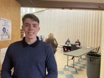 [CREDIT: Rob Borkowski] First-time voter Kyle Allesandro, 25, one of about 50 people voting at Pilgrim Senior Center Nov. 5 for the first time in the 2024 election.