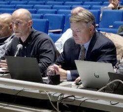 [CREDIT: WPS] Warwick Schools Finance Director Brandon Bohl, pictured second from let at table, reported Warwick Schools FY24 salaries were over budget by $4.8 million for FY24 during Tuesday's Warwick School Committee meeting.