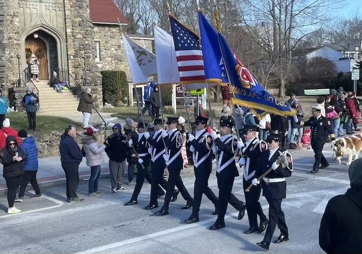 [CREDIT: Rob Borkowski] Warwick Firefighters in the parade during the Rolling, Strolling Apponaug Winter Festival Dec. 7, 2024.