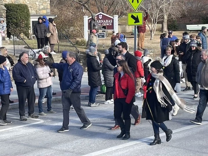 [CREDIT: Rob Borkowski] Members of the Warwick City Council in the parade during the Rolling, Strolling Apponaug Winter Festival Dec. 7, 2024.