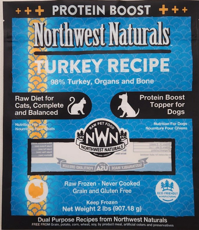 [CREDIT: Northwest Naturals] Northwest Naturals has recalled its 2-pound Feline Turkey Recipe raw frozen pet food after it tested positive for avian influenza virus.