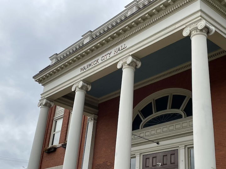 [CREDIT: Rob Borklowski] Warwick City Hall on Post Road. The Warwick City Council's first meeting adjusts rules on meeting agendas, moving public comment one item later, and preserves a rule cited in a First Amendment Lawsuit against the Council.