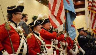 [CREDIT: Rob Borkowski] The Pawtuxet Rangers line up for the Warwick inauguration Jan. 7, 2025.