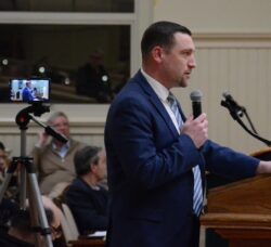 [CREDIT: Rob Borkowski] School Committee Chairman Shaun Galligan explains the School Committee already has the deficit problem fix underway.