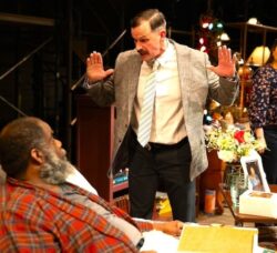 [CREDIT: Cat Laine] From left, Cliff Odle, Anthony Goes, Rachel Dulude in Gamm's 'Between Riverside and Crazy' playing through March 9.