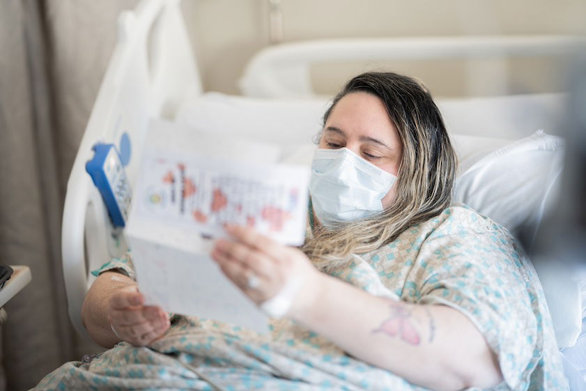 [CREDIT: Ryan Pickering] Coventry students delivered Kent Hospital Valentines to patients Friday.