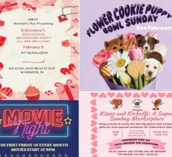 [CREDIT: WP Composite] Warwick Weekend events include a free movie, art and Valentines and football related events.